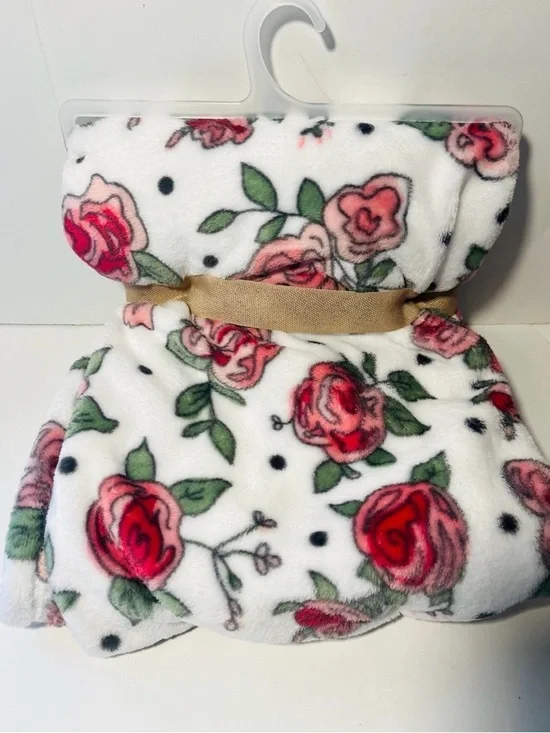 Adirondack Baby by Berkshire My Cozy Baby Roses & Shimmery Pink Blanket Lot of 2 - Picture 4 of 11